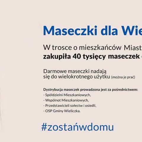 Maseczki dla mieszkańców Wieliczki
