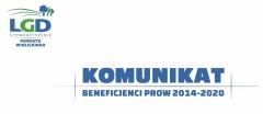 Beneficjenci PROW 2014-2020 w LGD Powiatu Wielickiego